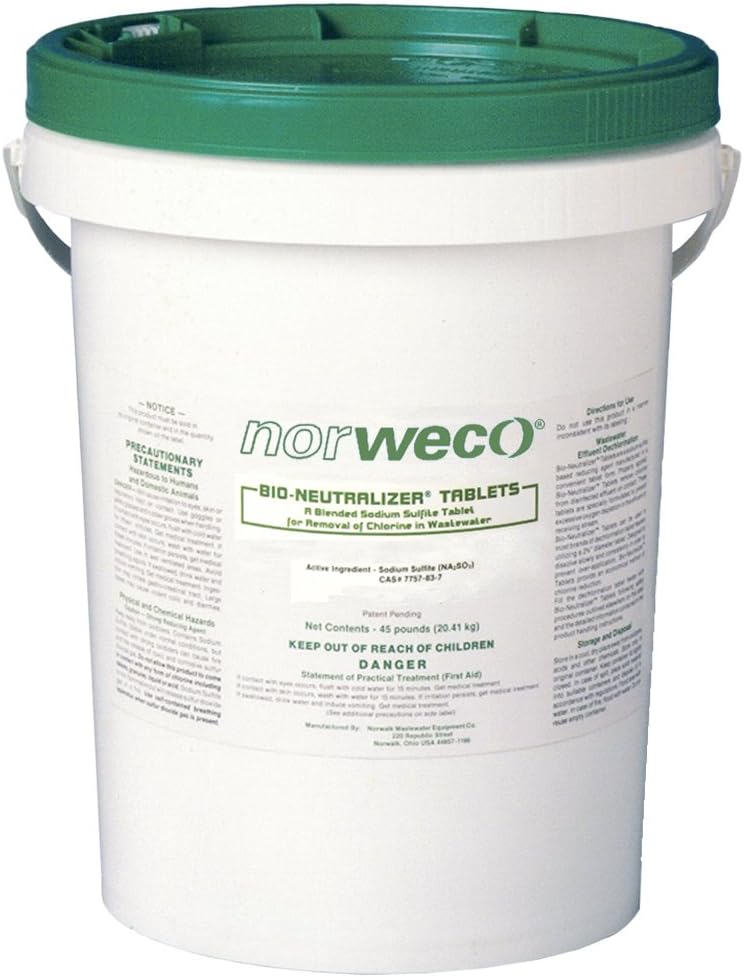 Norweco Bio-Neutralizer Tablets - 45lb - Dechlorination Tablets - 35% Sodium Sulfite