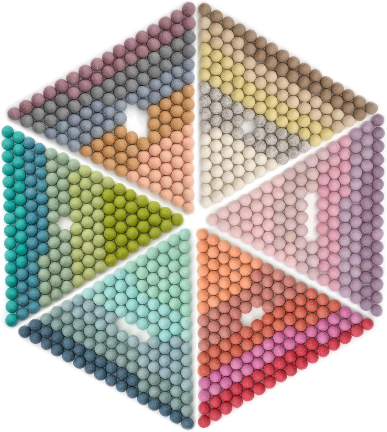 Glaciart One Felt Pom Poms, Wool Felt Balls (800 Pieces) 2 cm – 0.8 Inch, Handmade Felted 30 Pastel Colors (Green, Pink, Blue, Yellow and More) Bulk Small Puff for Felting and Garland