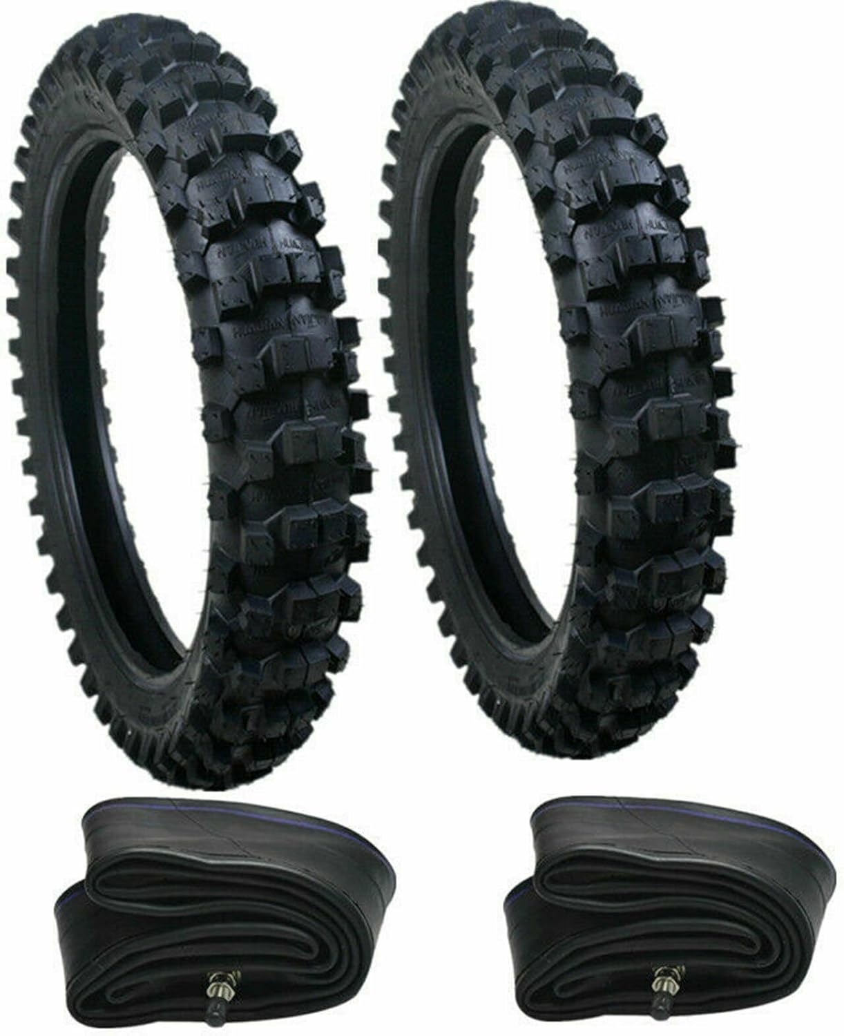 Front Tire 70/100-19 &Rear Tire 90/100-16 Set, with Tubes, 19'' Front Tire Rim 16'' Rear Wheel Tire Rim, For Honda Dirt Bike CR80 KX100, TTR125 CRF150 DRZ125 XR100