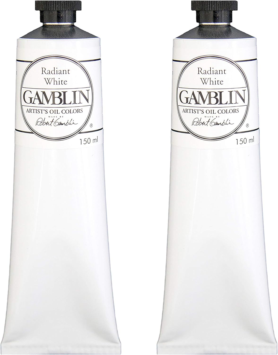 Gamblin Artist Oil Paint Set For Professionals - Radiant White - 150ml Tubes - 2 Pack