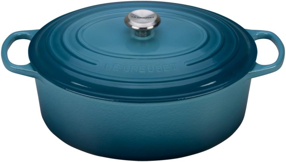 Le Creuset Enameled Cast Iron Signature Oval Dutch Oven, 9.5 qt., Cerise