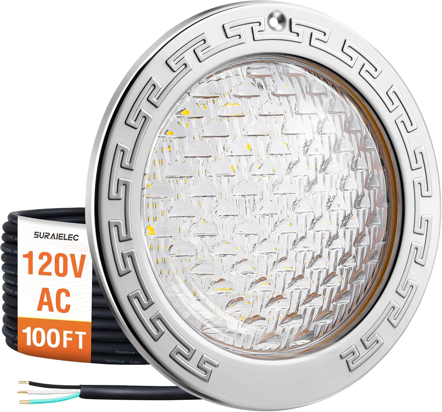 SURAIELEC Pool Lights for Inground Pool, 10 Inch 120V LED Underwater Light, 35W (300W Equivalent), 4000LM, Cool White 6000K, Fits 10