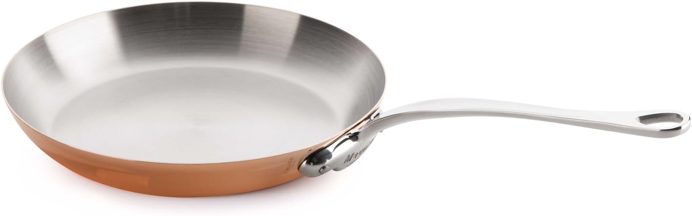 Mauviel M'Heritage 150 S 1.5mm Polished Copper & Stainless Steel Frying Pan With Cast Stainless Steel Handle, 11.8-in, Made In France