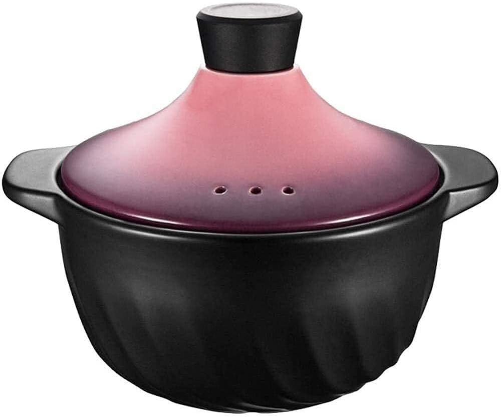 Ceramic Casserole Pot, 2.5L Earthen Stew Pot, High-Temperature Firing, Dishwasher Safe, for Gas, Oven & Microwave Use