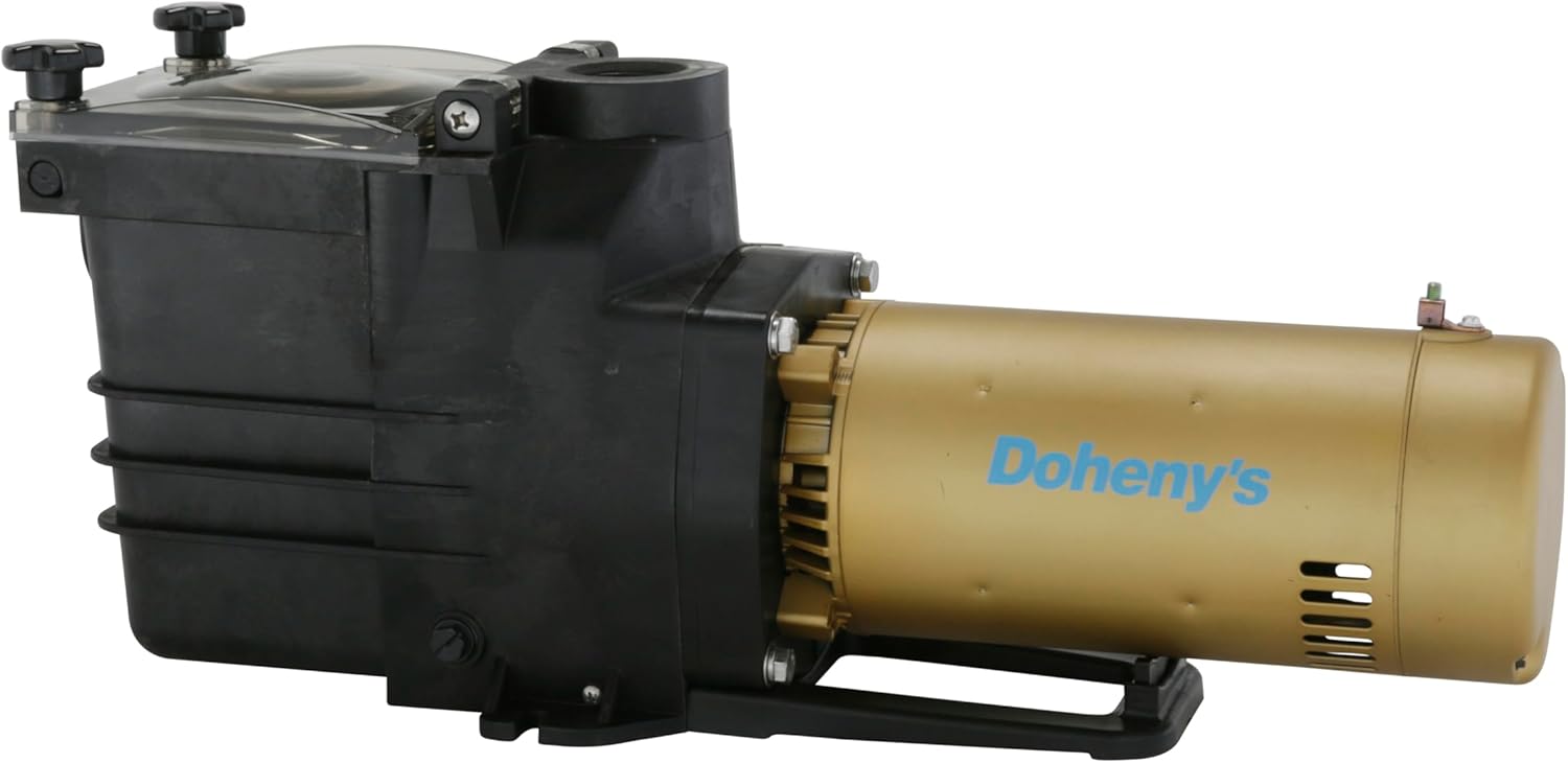 Doheny's Pool Pro Plus 1.5 HP Pump | Stainless Steel Motor, Reinforced Thermoplastic | High-Efficiency Ventilation | Large Strainer Basket with Easy-Access Lid | 75 GPM
