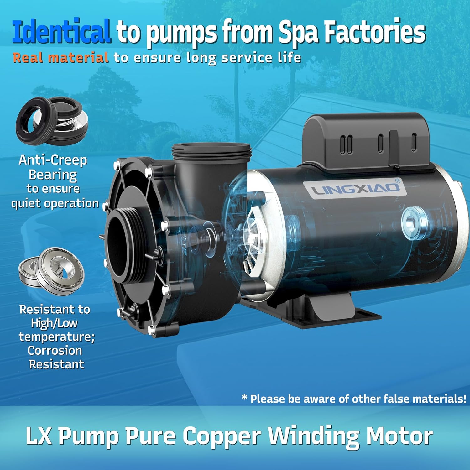 SPA Pump, 4HP Hot Tub Pump - 2 Speed LX SPA Pumps Motor 220-240V, 2