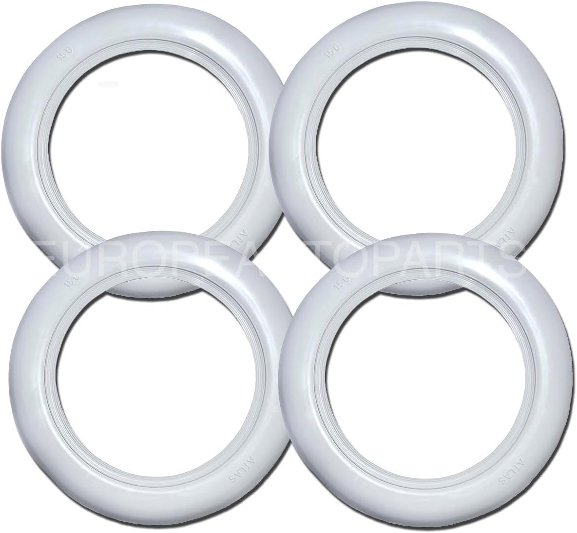 Atlas Brand 15''X3 inch Wide White Wall Port-O-Wall Tire Insert Trim Set X4 Pieces