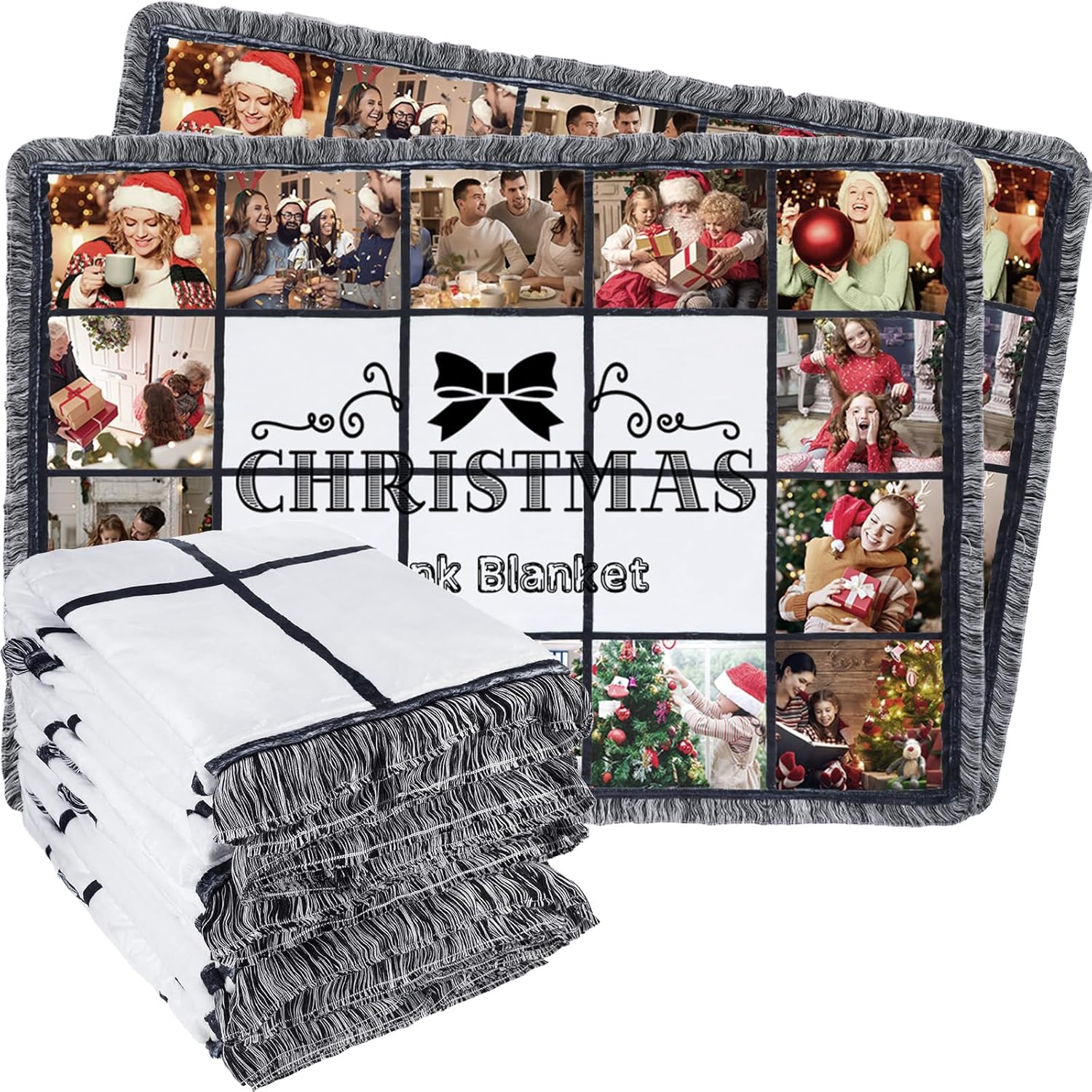 Preboun 6 Pcs Sublimation Blanket 40 x 60 Inch Throw for Heat Press Polyester Custom Personalised Photo with 20 Panel Printed for DIY