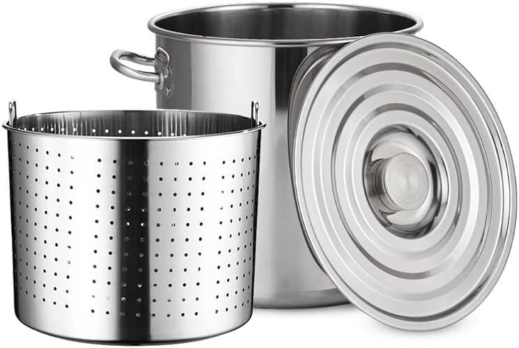 Large Deep Stainless Steel Stock Pot - Perfect for Soup, Boiling, and Seafood Cooking(70 Litres)