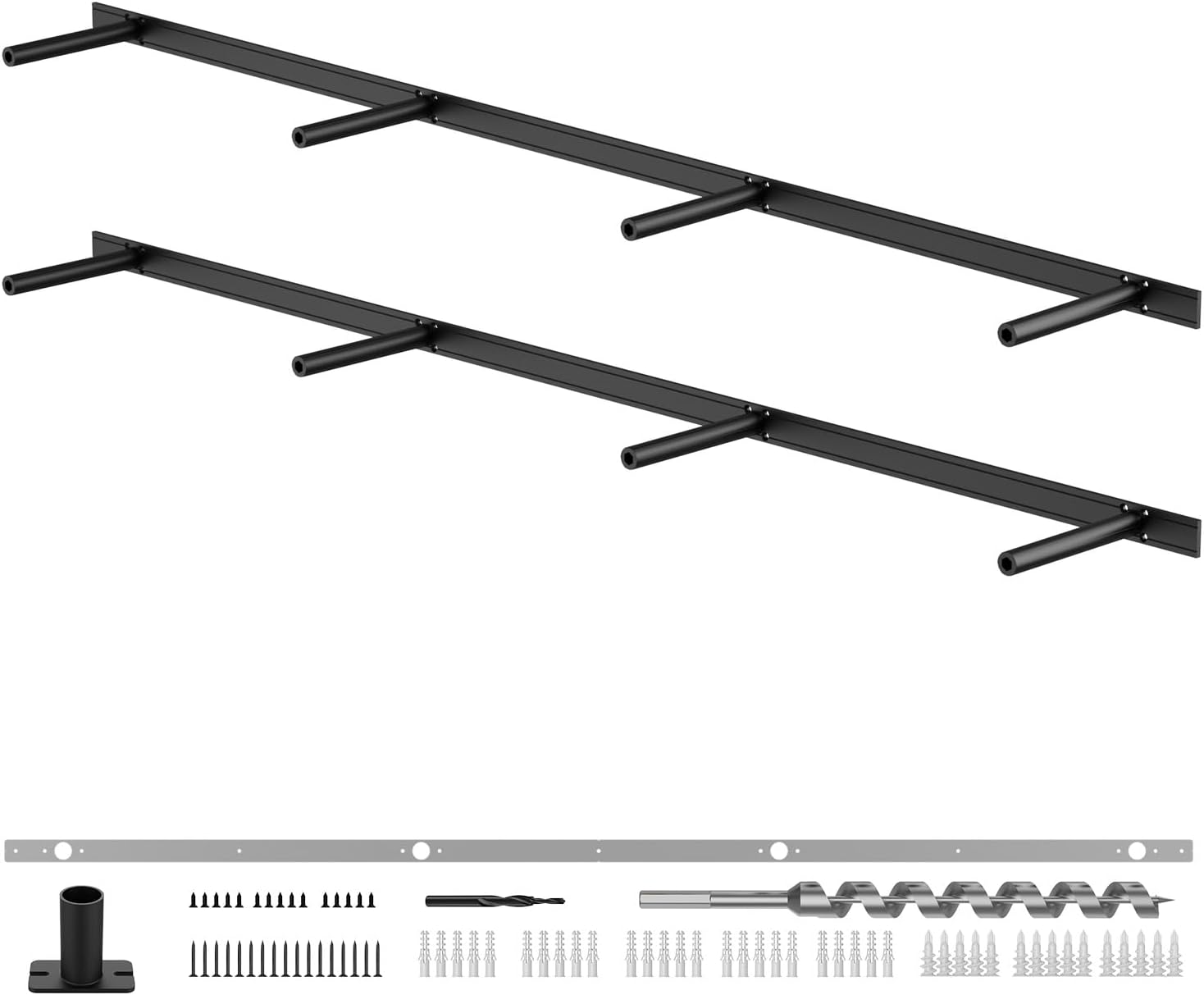 Floating Shelf Bracket Heavy Duty Shelving Brackets,Decorative Floating Shelf Hardware Black,Hidden Metal Shelf Support Bracket(53X6X1.2-Starter Jig)