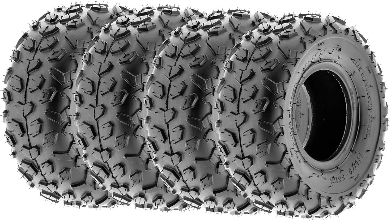 SunF 145/70-6 145/70x6 Light Weight ATV UTV Knobby Tire 6 PR A014 - SET of 4