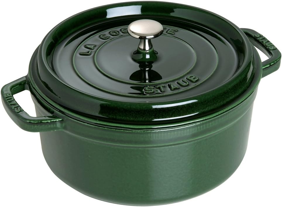 Staub Cast Iron 2.75-qt Round Cocotte - Basil, Made in France