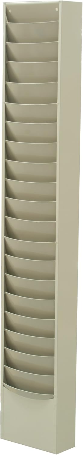 Durham 400-75 Tan Cold Rolled Steel 20 Contour Pocket Vertical Literature Rack, 9-3/4