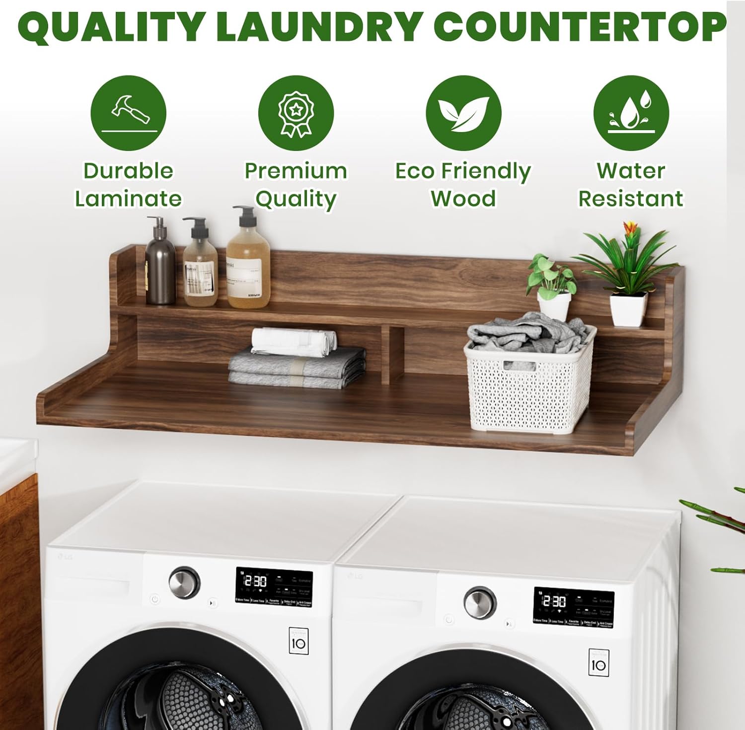2-Tier Washer Dryer Countertop with 2.85