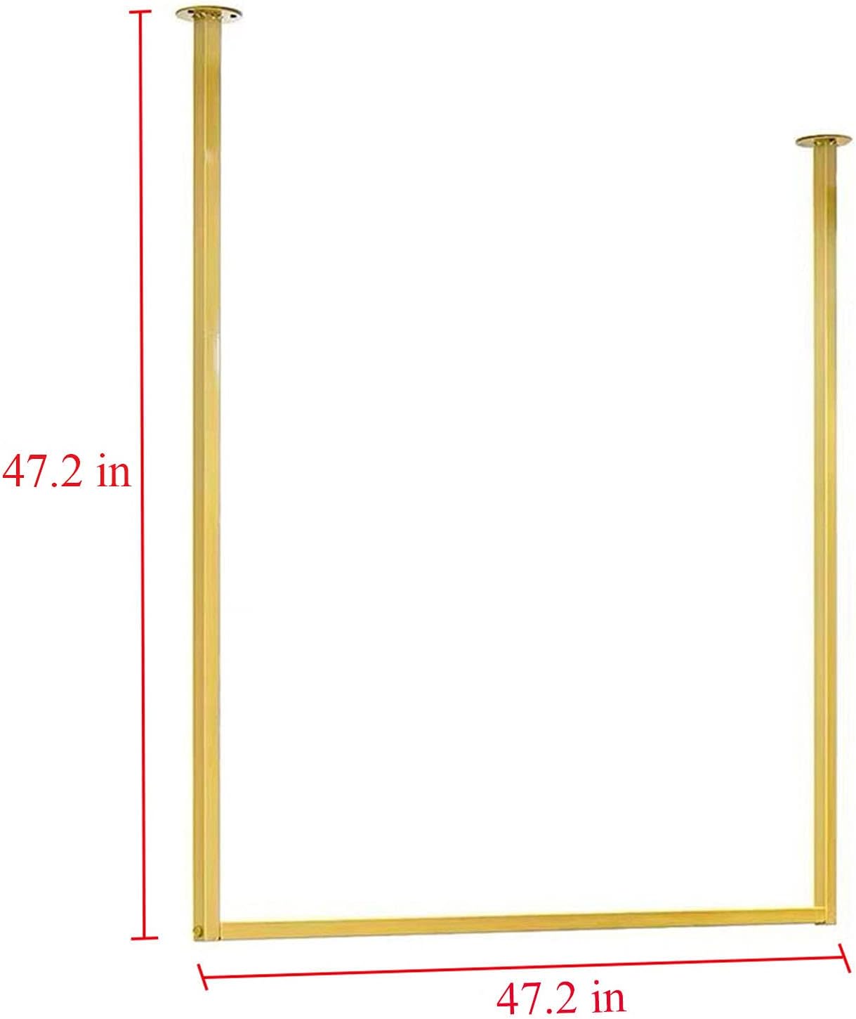Clothing Store Simple Wall Mounted Metal Display Rack, Window Ceiling Hanging Garment Racks, U-shaped Shelf, Wedding Dress Organization, Home Clothes Rod Storage Towel Rack (Gold A, 39