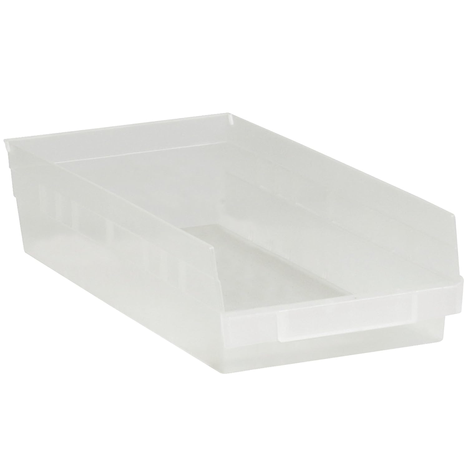Discount Tag & Label Plastic Shelf Bins, 17 7/8' x 8 3/8' x 4', Clear, 10/Case