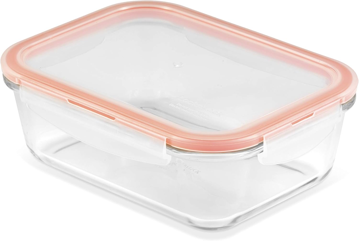 LOCK & LOCK Purely Better Glass Rectangular Food Storage Container, 68 Ounce, Clear