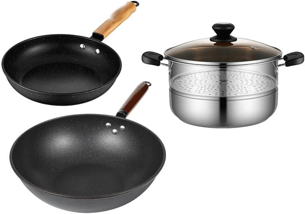 Complete Set Of Household Non-stick Cooker Induction Cooker Three Set Soup Frying Pan