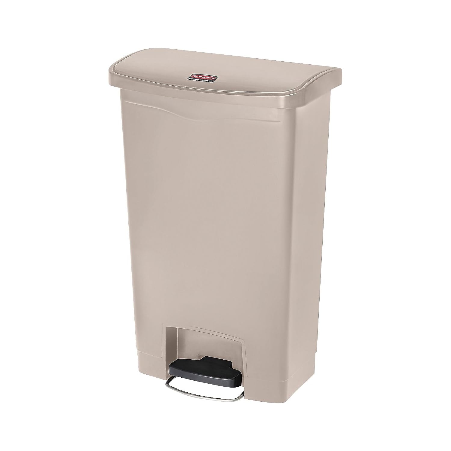 Rubbermaid Commercial Products Streamline Slim Step-On Plastic Trash Can, 13 Gallon, Red, Hands-Free Garbage Can for Medical Waste in Hospitals/Lab/Emergency/Patient Rooms