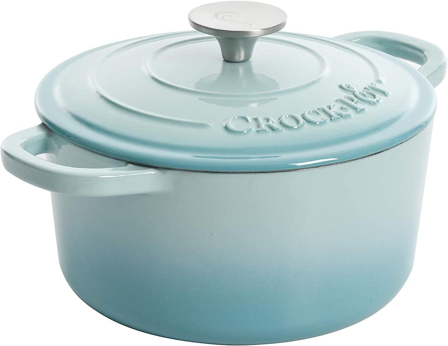 Crock-Pot Artisan Round Enameled Cast Iron Dutch Oven, 7-Quart, Aqua