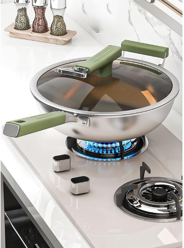 The Hybrid Non-Stick Wok Household Induction Cooker And Gas Stove General Metal Cooking Wok Uncoated Non-stick Pan Family kitchen