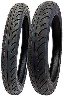 MMG Tire Set: Front 2.50-16 and Rear 2.75-16 (P83) for Motorcycles Scooters Performance Street Tread - Rim 16 Inches