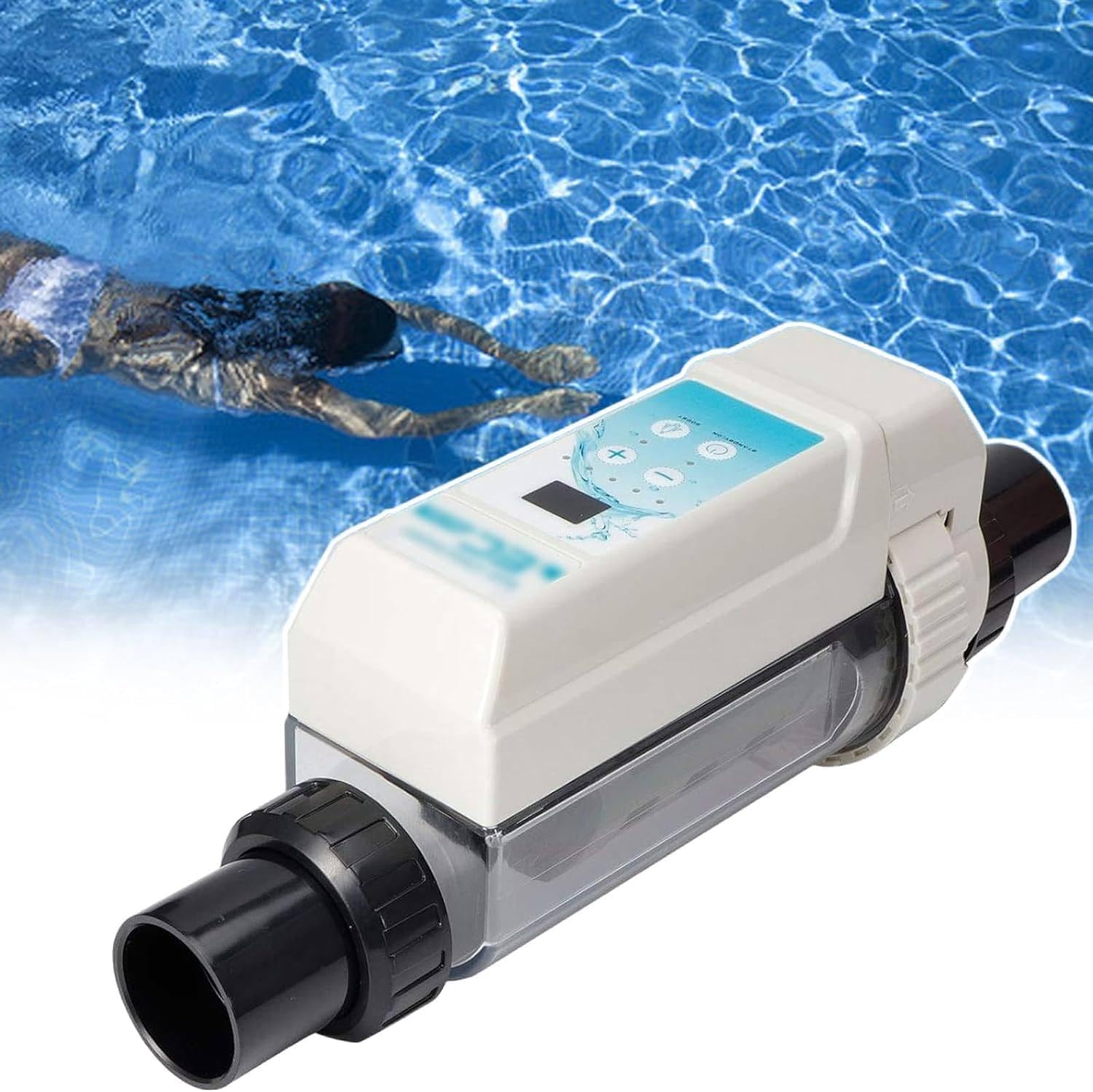 20g/H Saltwater Chlorinator, EC20 Auto Cleaning Salt Water Pool Chlorine Generator System for Spa Swimming Pool up to 85 m3, Self-Cleaning