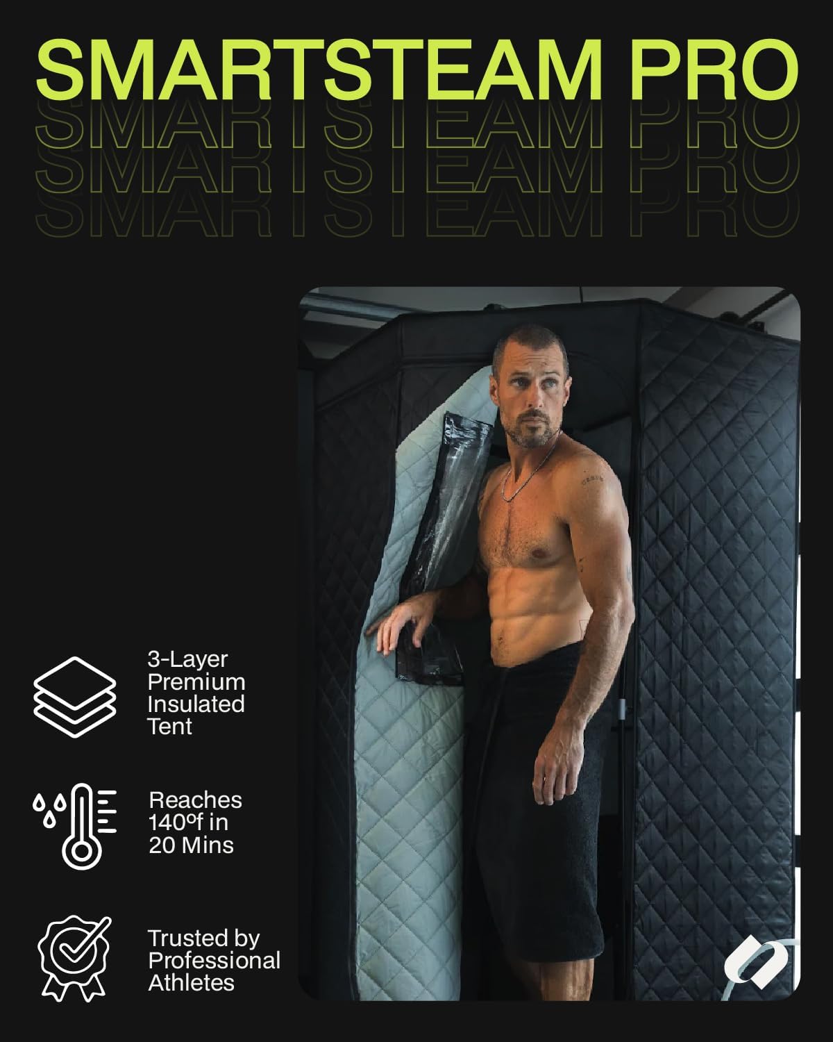 SAUNABOX SmartSteam Kit Pro | Personal Steam Sauna for Home Use | Portable Sauna Tent with Chair, Mat & Case | Full-Body Steam Therapy for Relaxation, Detox & Recovery