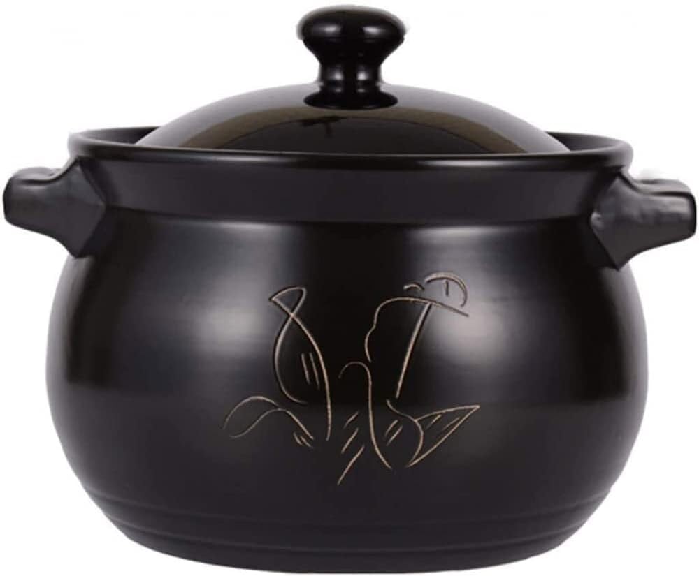 7L Ceramic Casserole Stew Pot, Large-Capacity White Ceramic Soup & Porridge Pot with Vent Holes, for 5-8 People(White,6L)