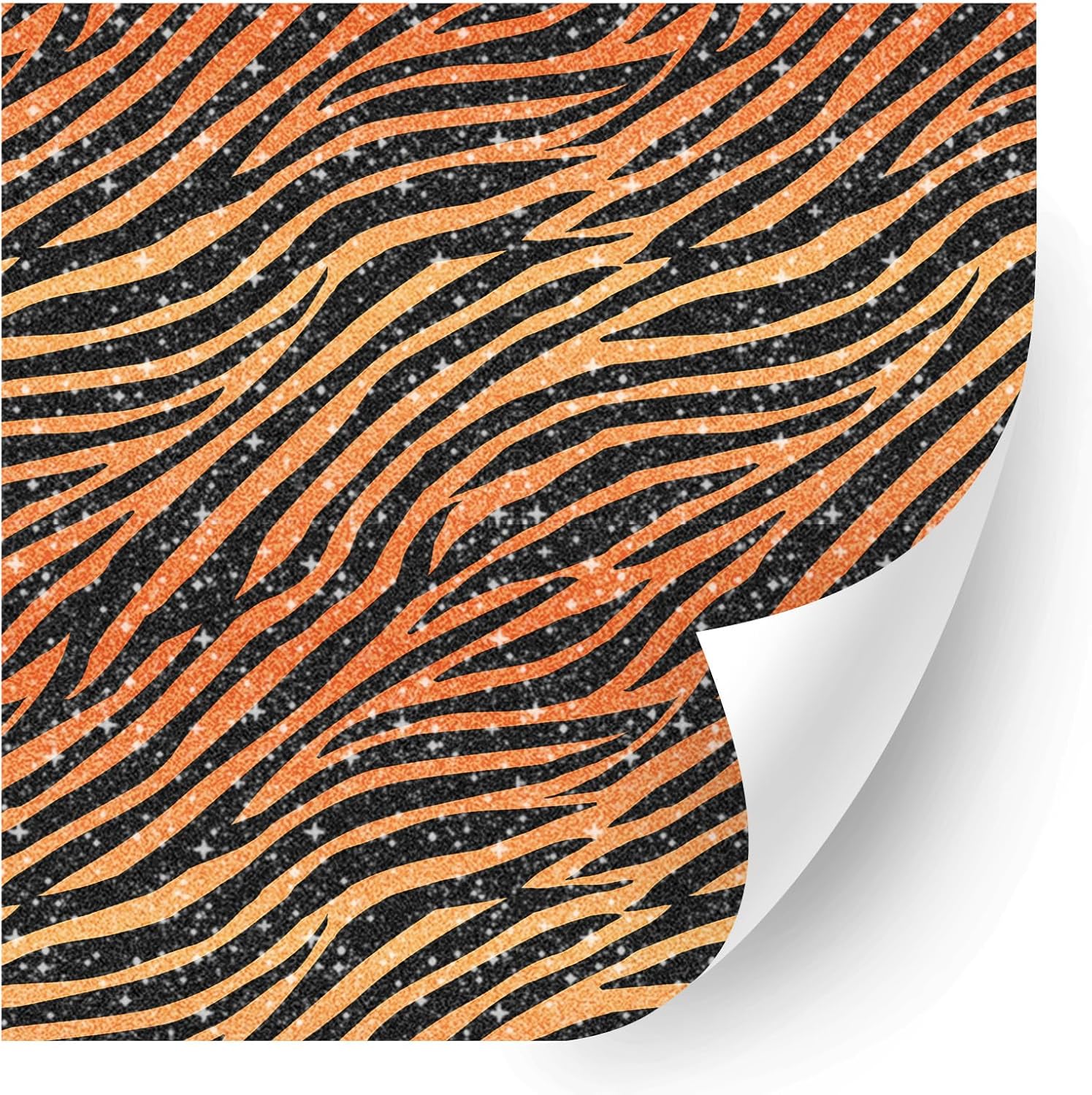 HTV4U Glitter Animal Patterned Heat Transfer Vinyl (Tiger Print, 12