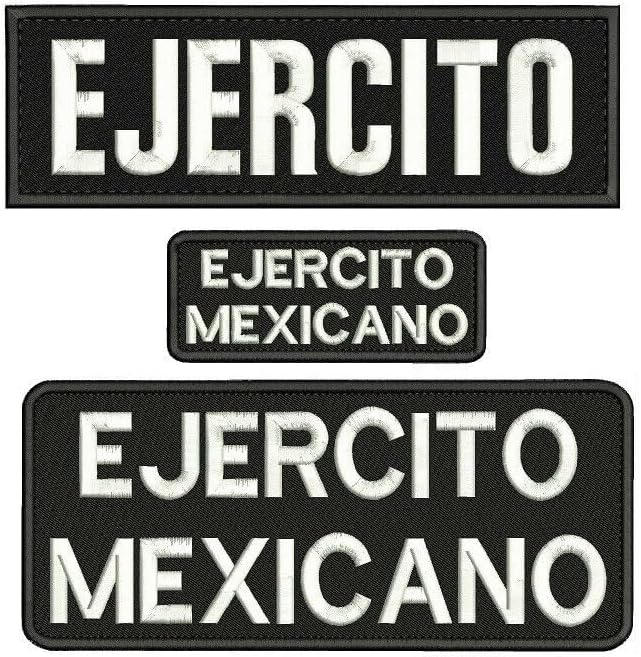 Special Patches for Velcro Patches for Uniform for EJERCITO Mexicano EMB Patch 10X4 5X2 and 3X10'' Hook ON Back White ON Black Model-Q-X988-2906