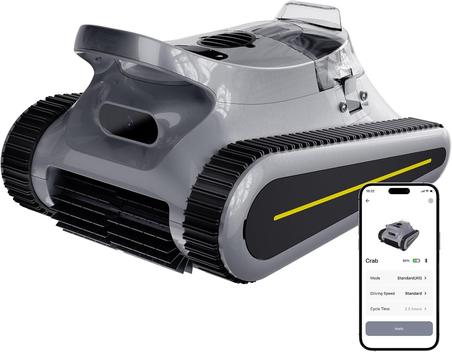 Cordless Robotic Pool Cleaner, Pool Vacuum 180W Brushless Motor, 45000Pa Suction, Wall & Waterline Climbing, Auto Path Mapping, for Inground & Above-Ground Pools up to 2150 Sq. Ft.