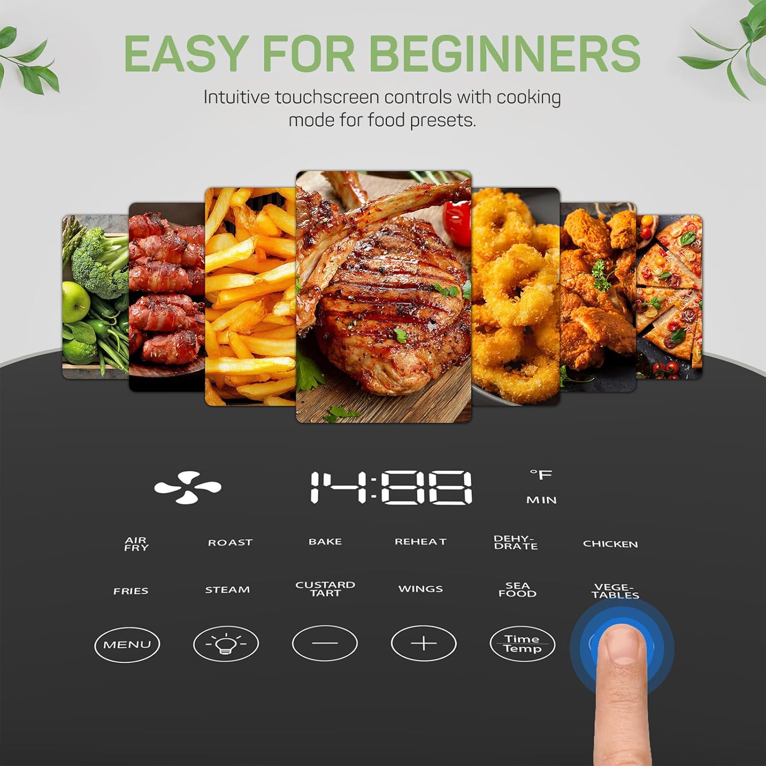 Air Fryer, 6-Quart with Viewing Window, 12-in-1 Functions - Air Fry, Roast, Reheat, Dehydrate, Bake, Steam, and More, 400°F Max Temperature