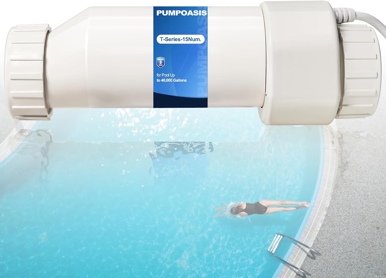 Salt Cell T Series 15 Replacement Compatible with Hayward T15/T9/T3 Cell,AqxxRite Series,SwimPxxx,ProLogxx, AqxxPlus,Chlorinator Up to 40,000 Gallon Pools,3-Year Warrnaty,Newly Upgraded