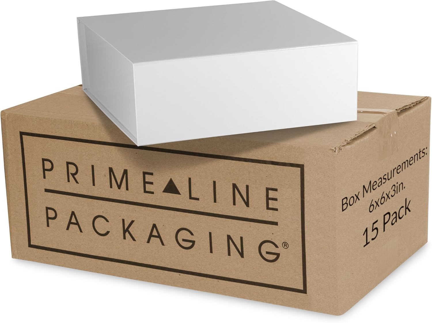 Prime Line Packaging Christmas Gift Boxes with Lids, Holiday Gift Boxes for Presents, Mini White Gift Box for Small Business, Birthdays, Weddings, Jewelry Storage, Bulk, 6x6x3, 15 Pack