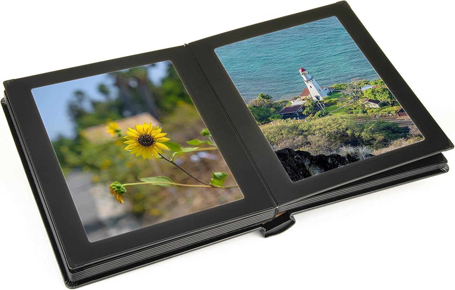 Professional Leatherette Bound Slip-in Photo Album, Holds 30 8x10 Photos (15 Page), Black