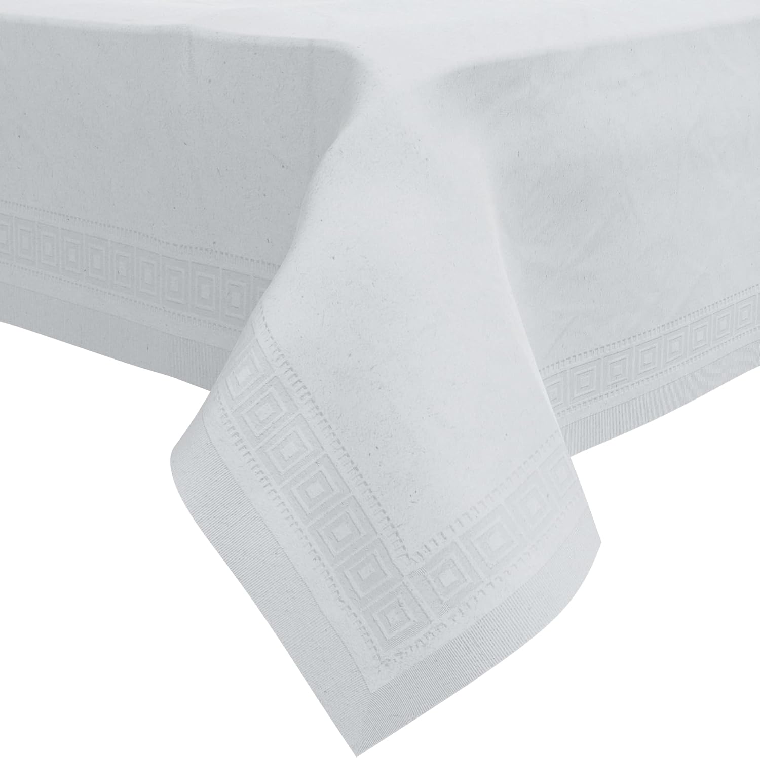 Paper Tablecloths for Rectangle Tables | 54” X 108” – 25 Pack | White Paper Disposable Tablecloth | 3-Ply Premium Paper & Plastic Table Cloths for Parties Disposable