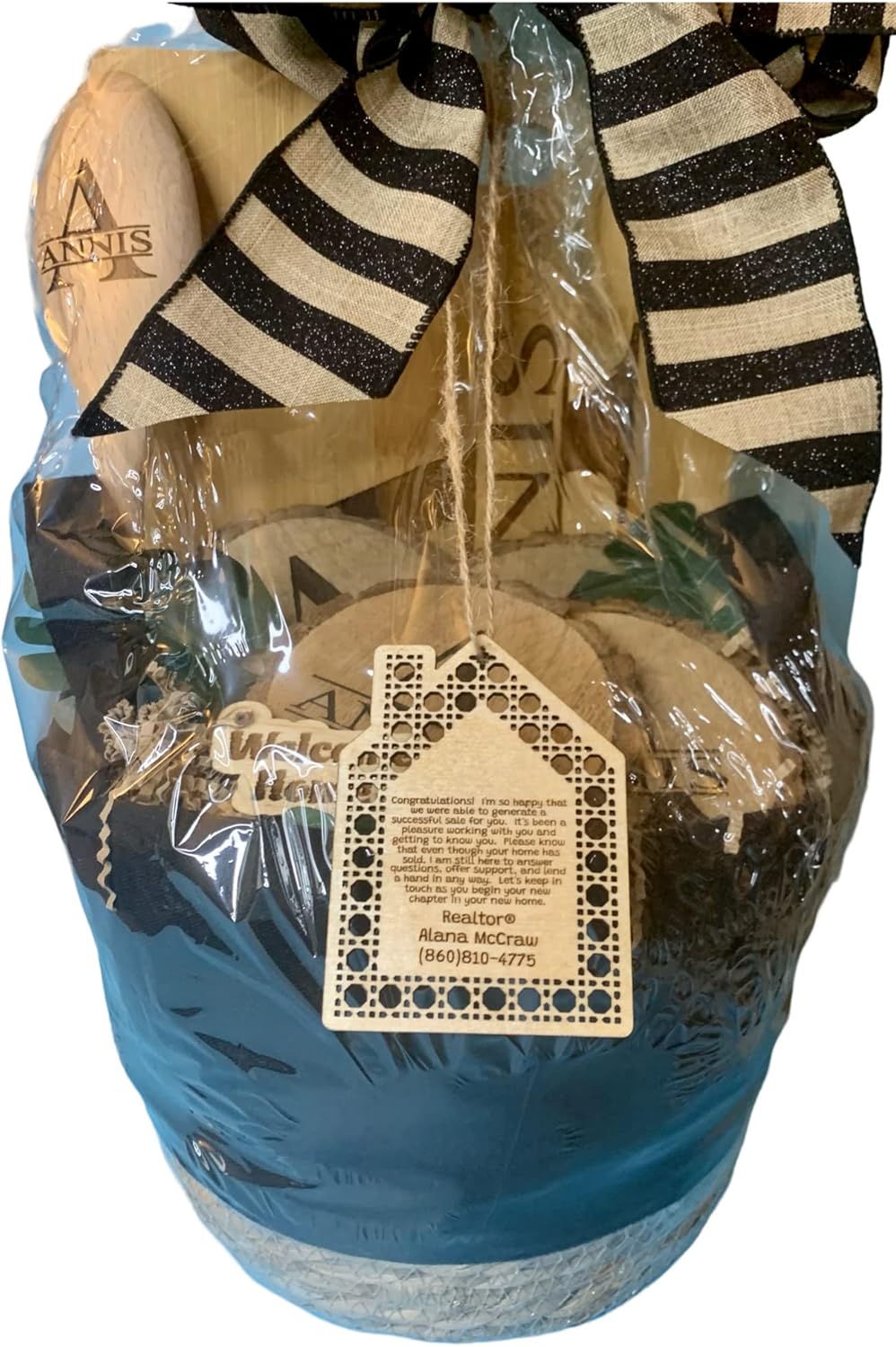 Personalized Engraved Realtor Closing Gift Basket for Real Estate Agents and Housewarming Gifts
