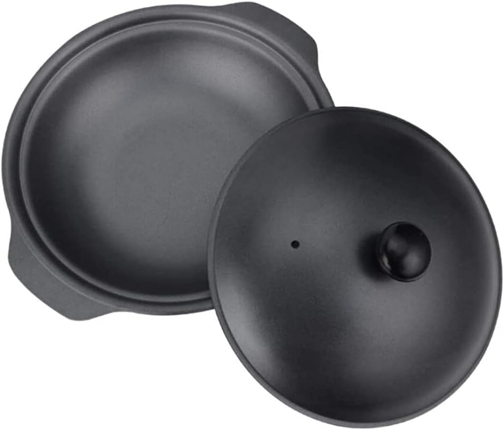 Cast Iron Casserole Non Stick Pan with Black Lid,Non Stick Pan ?Suitable for Single Or Multiple People, Small Mini Table Presentation Black Wok 16Cm,18cm