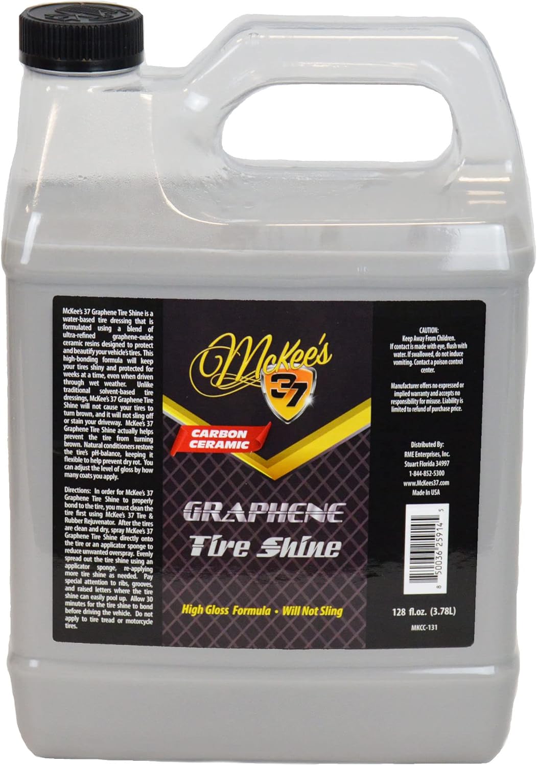 McKee's 37 Graphene Tire Shine (High Gloss No-Sling Tire Protectant), 128 fl. oz.