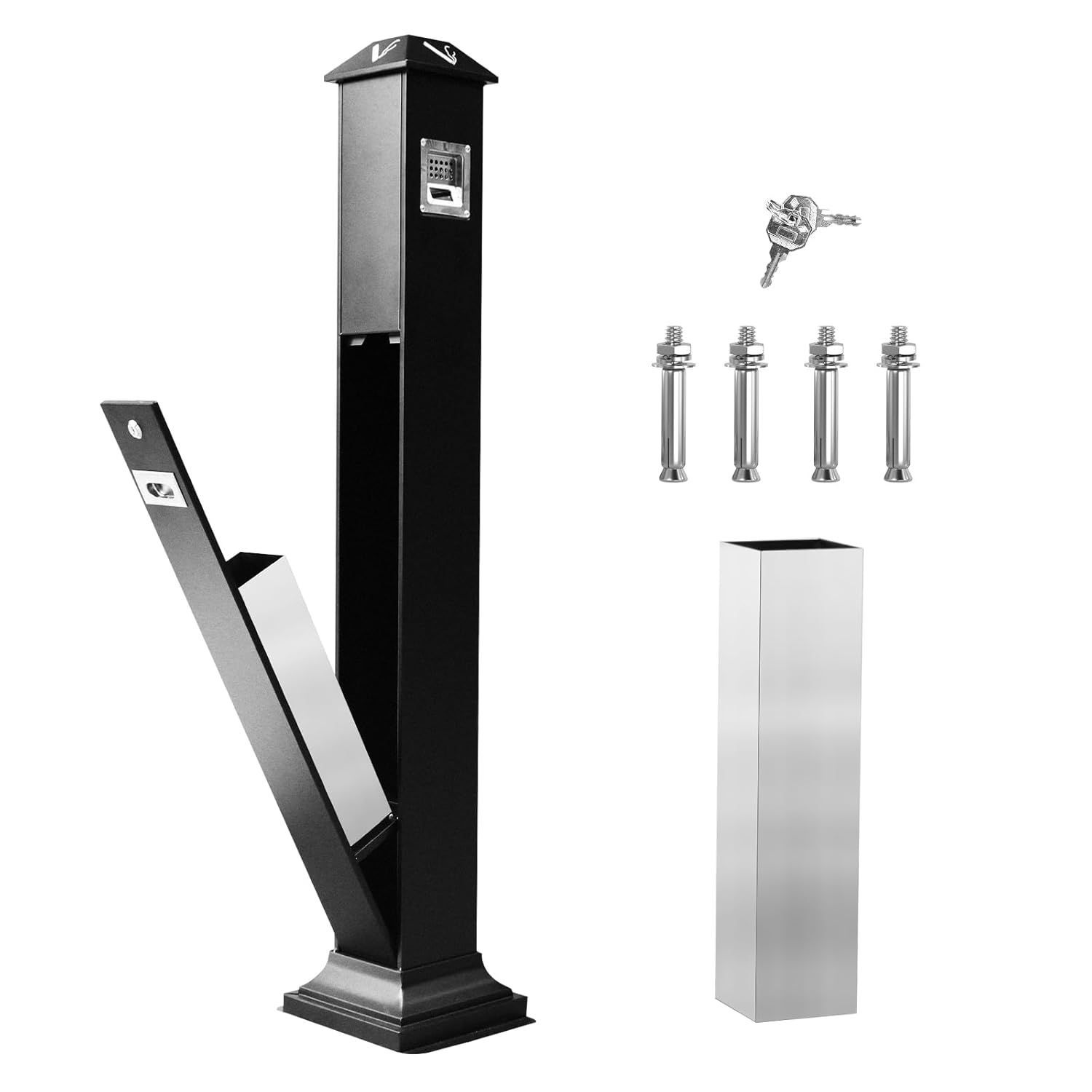 Standing Trash Bin Outdoor for Patio, Outdoor Standing Trash Cans, Commercial Metal Ashtrays for Disposal of Cigarette Butts Can be Used Outside in Gardens, Terraces, Hotels, Restaurants