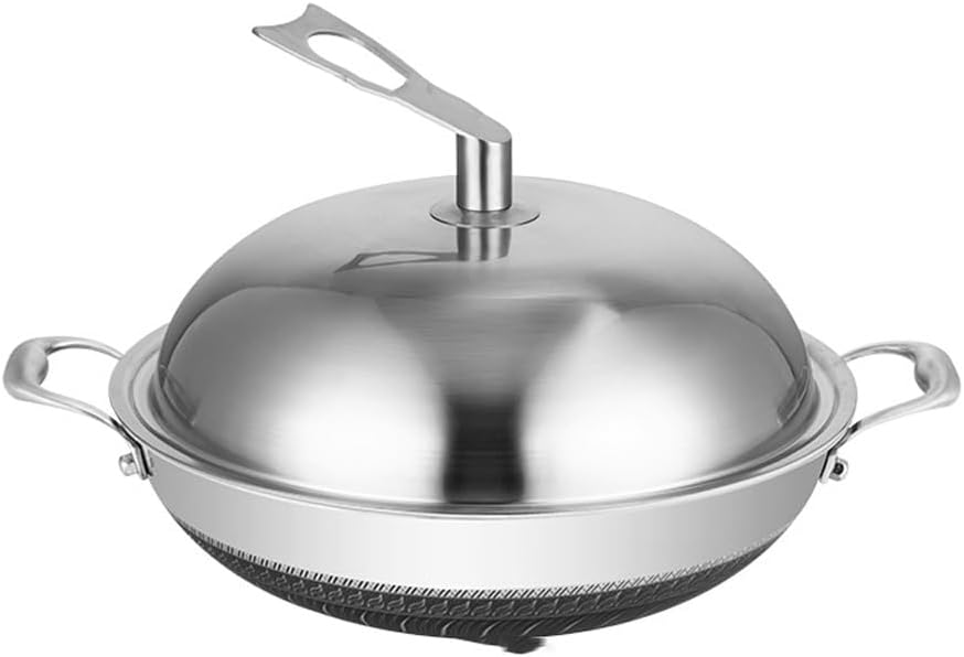 Iron Wok Large Handle Non-stick Gas Cooker Pan Kitchen Cookware Pot