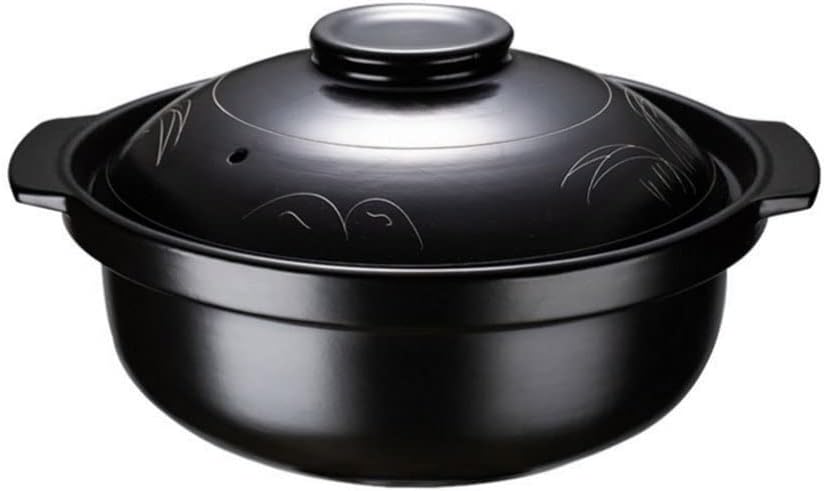Ceramic Casserole Dish with Lid Clay Pot Round Ceramic Cookware Clay Pot for Cooking 3.2L