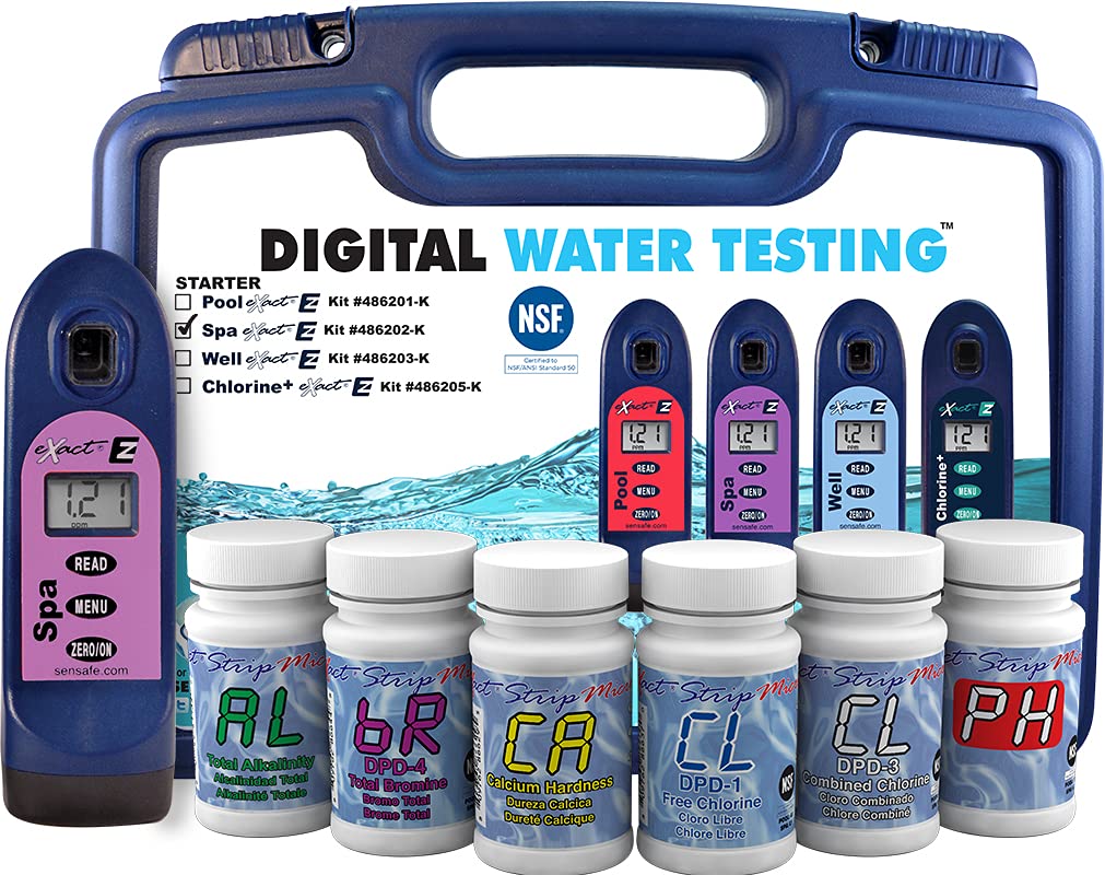 eXact 486202 Spa EZ Photometer Starter Kit - Accurate Water Testing Made Easy | Detects Alkalinity, Bromine, Calcium, Chlorine, and pH | USA Quality
