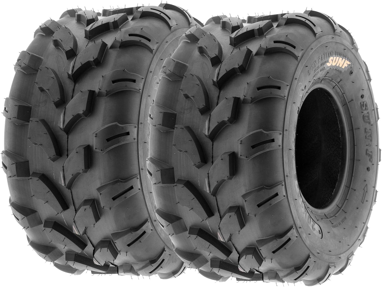 SunF A003 ATV/UTV/Lawn-Mowers Off-Road Tire 20x10-8, 6 PR, Directional Tread (Pair of 2)