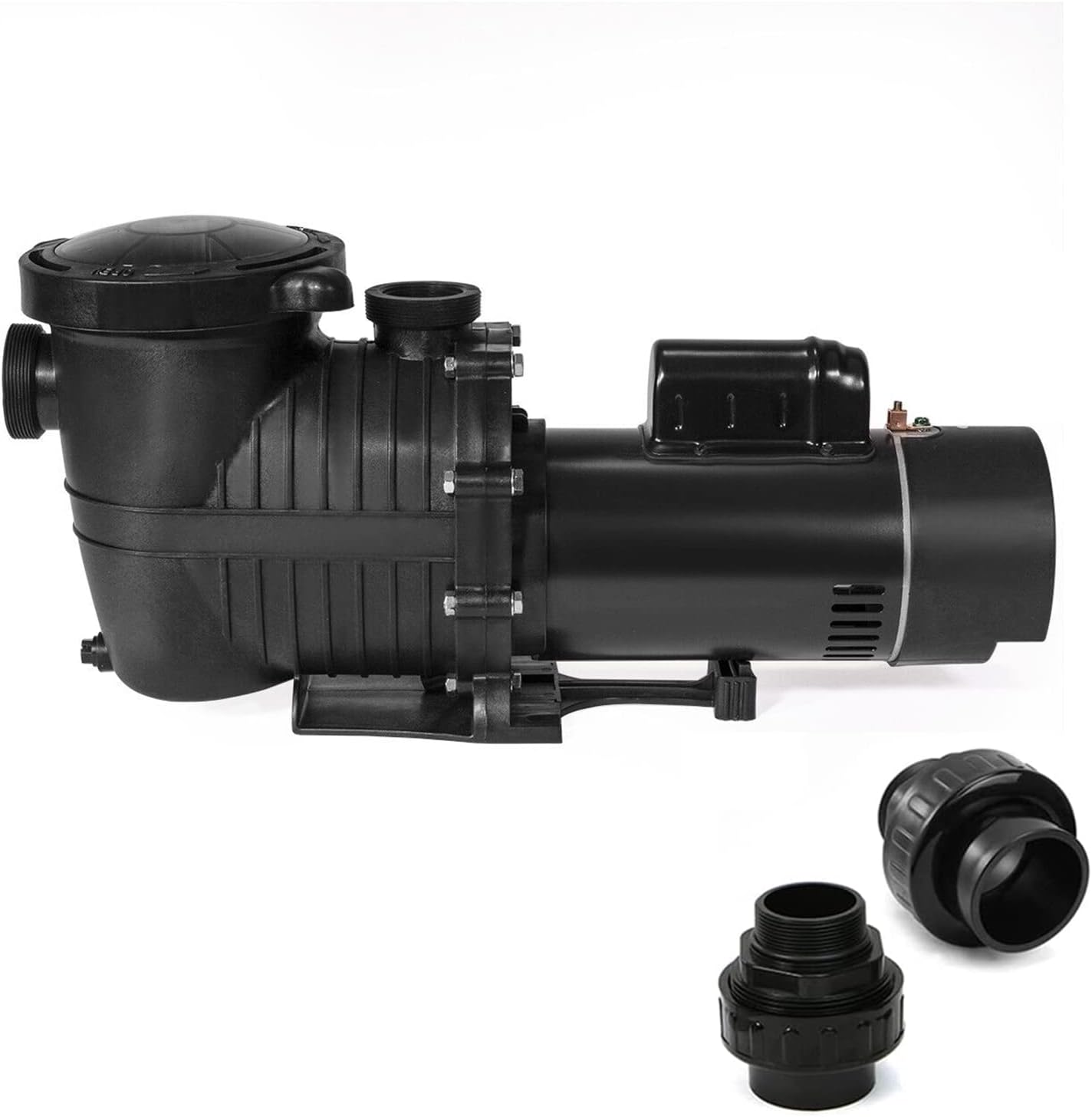 iMeshbean 1.5HP/2HP In Ground Swimming Pool Pump Motor with Strainer above In Ground 115-230v (2 HP (with NPT Connector))