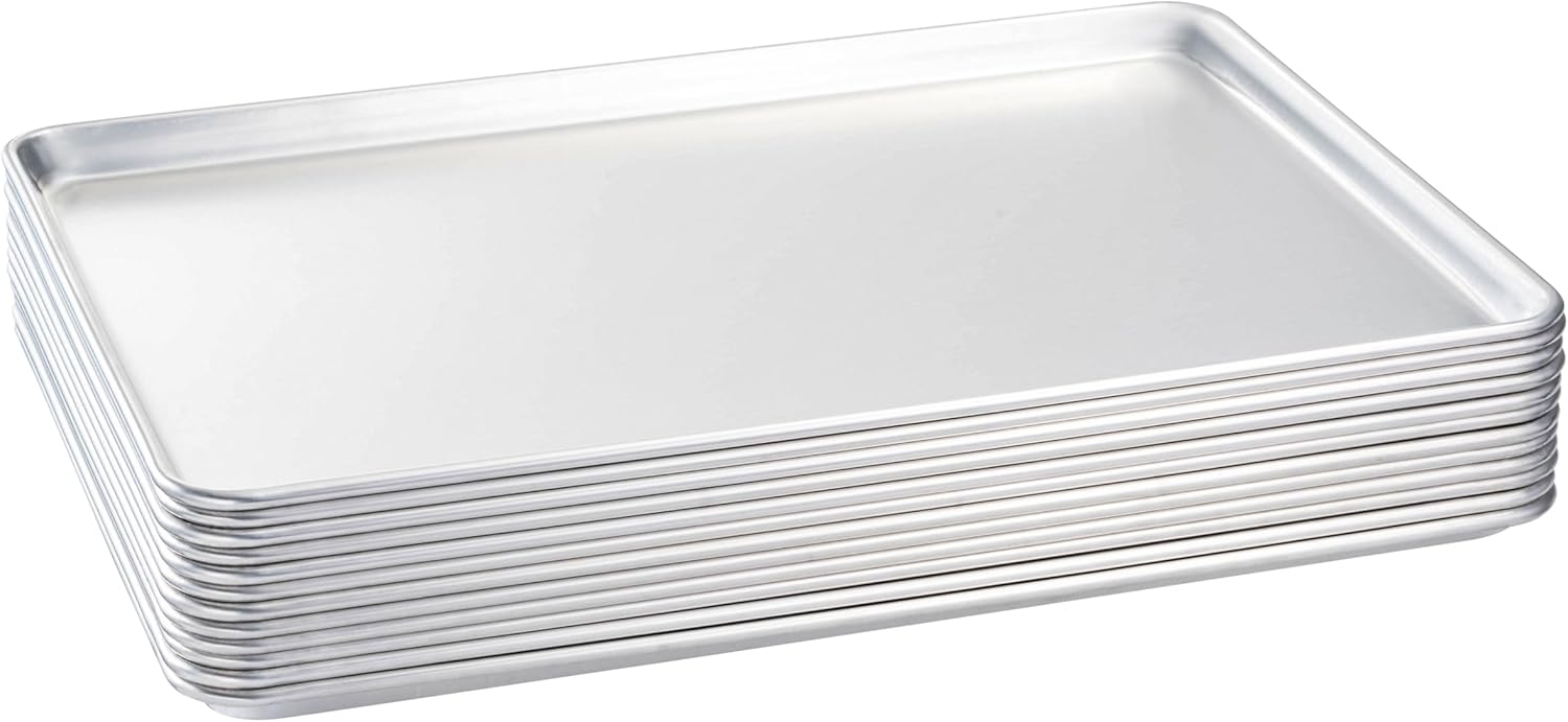 Tiger Chef 6 Pack Full Size Baking Sheet Pan Aluminum Commercial Pan for Oven Freezer Bakery Hotel Restaurant 18