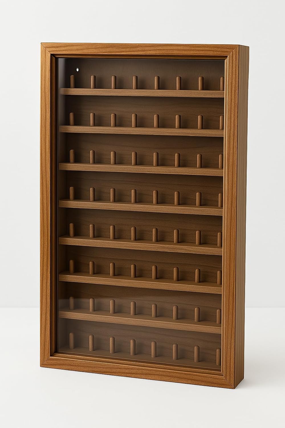 Display Case Collections Thimbles Oak Varnish Finish Various Sizes (64 DEDALES)