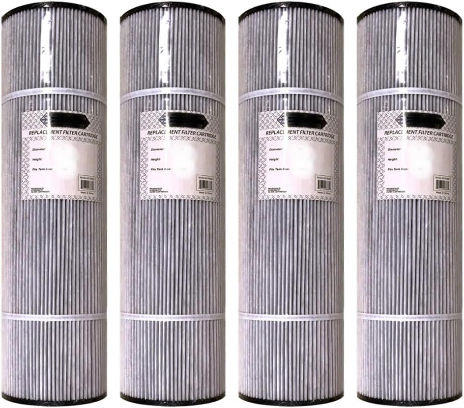 Rx Clear Replacement Pool Filter Cartridges for 425 Square Foot Quad Cartridge Filter System | Pleated Filtration & Support Band Helps Prevent Clogs | Above Ground & Inground Swimming Pools | 4-Pack