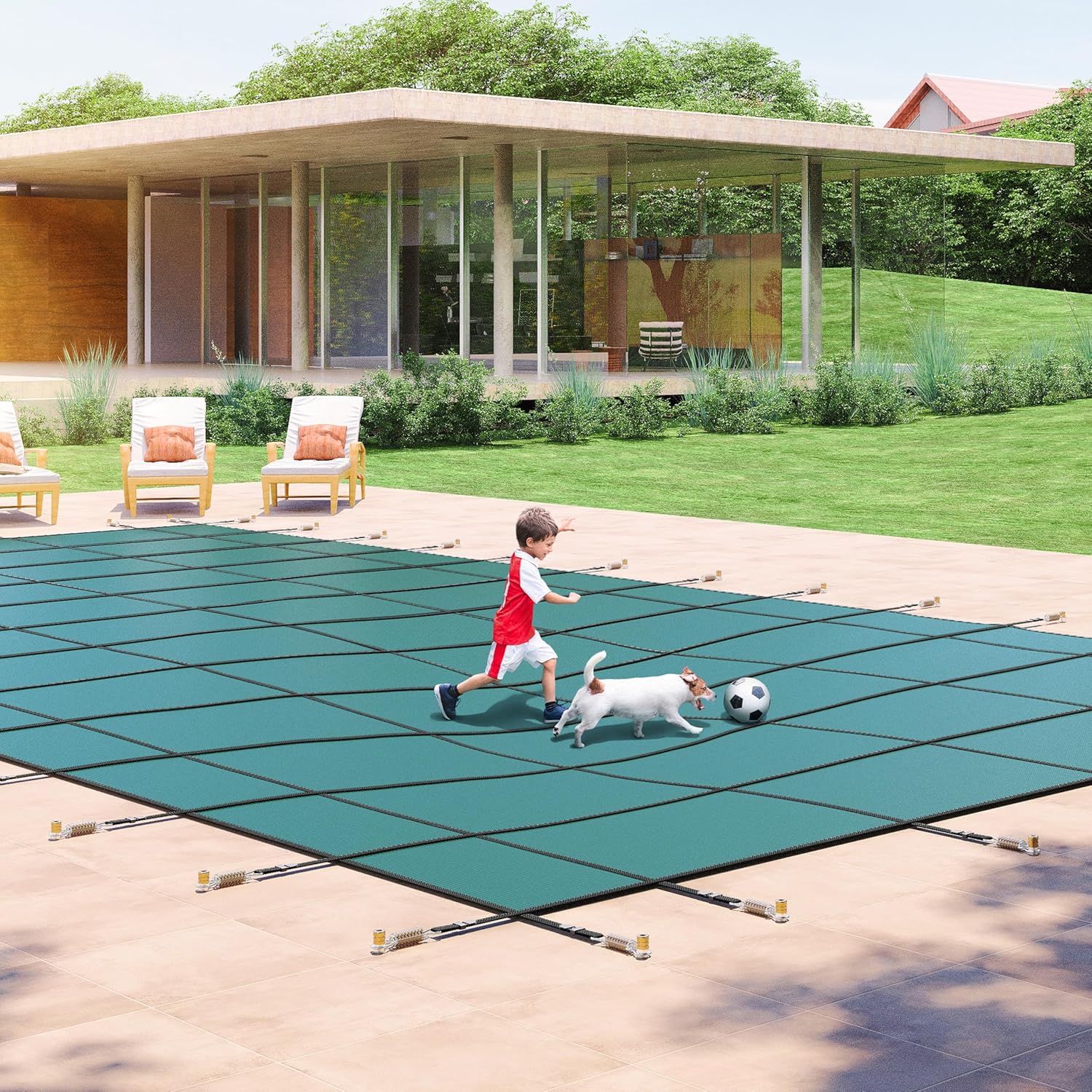 Yankee Pool Safety Inground Pool Cover -20x40 Ft Safety Pool Cover w/Anchors, Full Set Installation Tools, Ultra-Dense UL Classified to ASTM F1346, Weather-Resistant Pool Covers for Inground Pools.